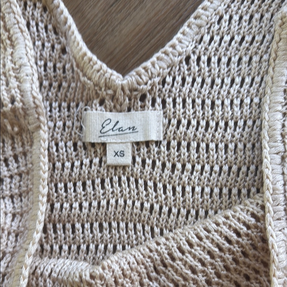 Elan Beige Crochet Swim Coverup - Picture 3 of 7